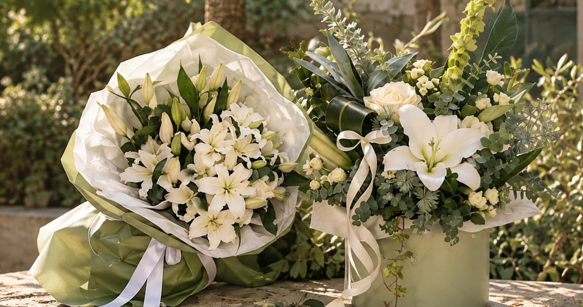 دسته گل لیلیوم سفید اریکا